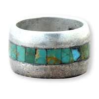 Cerrillos Castilian Turquoise Inlay | Handmade .925 Band
