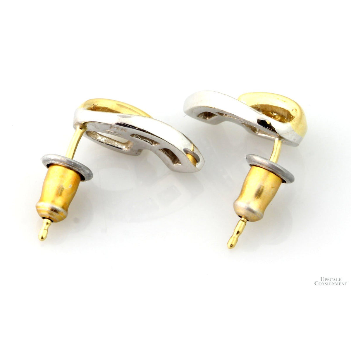 .14ctw Diamond 14K Yellow & White Gold  Stud Earrings