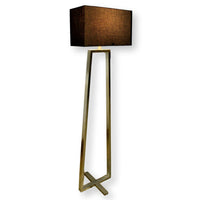 Modern Steel Floor Lamp w/Black Shade