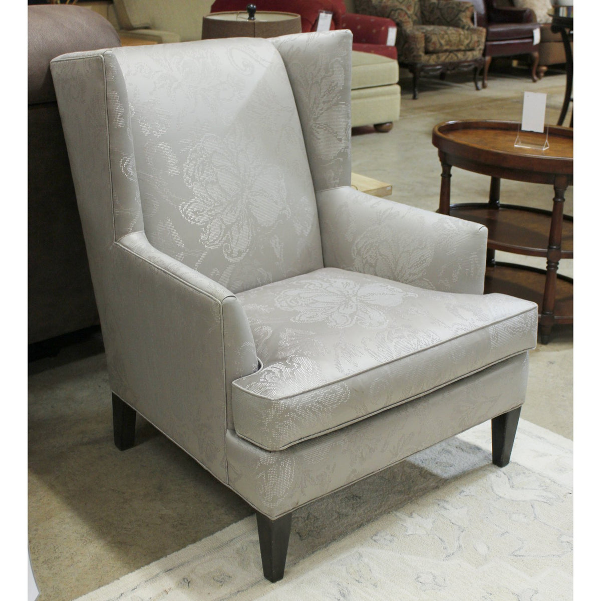 Ethan Allen Silver "Digital" Wingback Chair