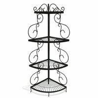 Black Iron 4-Tier Corner Shelf