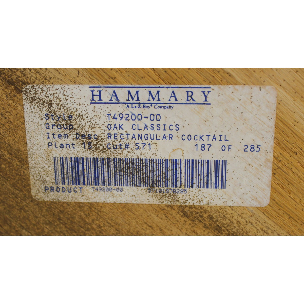 Hammary Oak Coffee Table