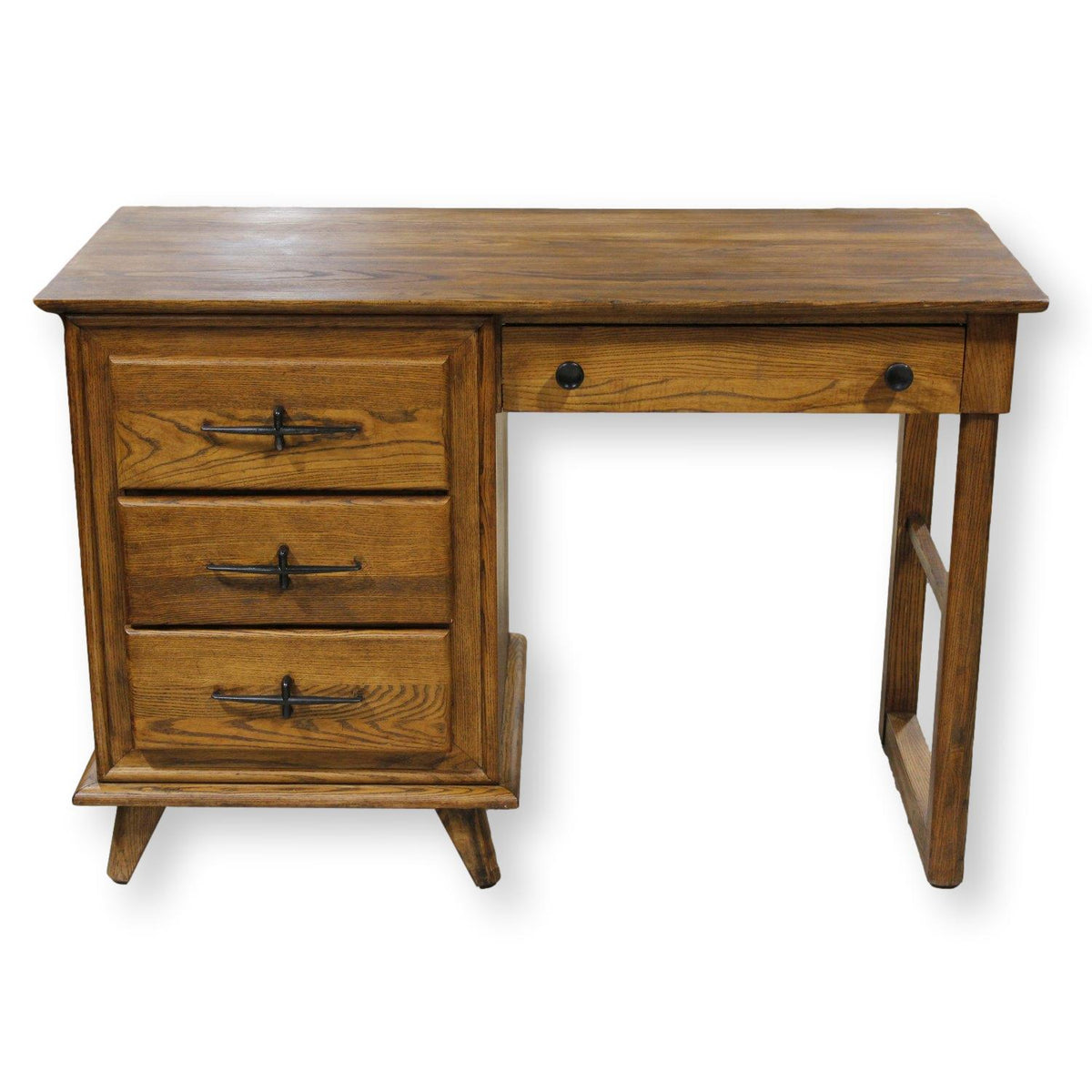 L.A. Period Oak Single Pedestal Desk