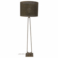 Contemporary Steel Floor Lamp w/Black Shade