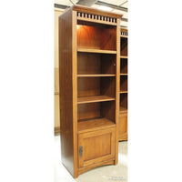 Oak Furniture West Lighted Mission Style Bookshelf w/Cabinet