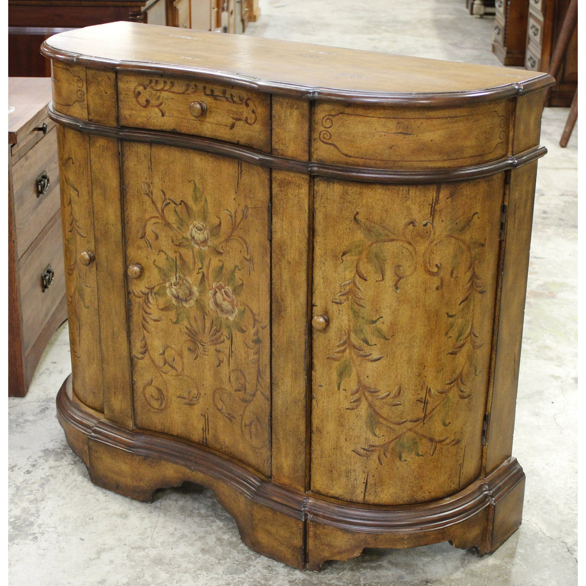 Handpainted Curved Cabinet