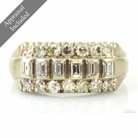 1.05ctw Diamond 14K White Gold Art Deco Styled Ring