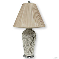 White Ceramic Floral Table Lamp