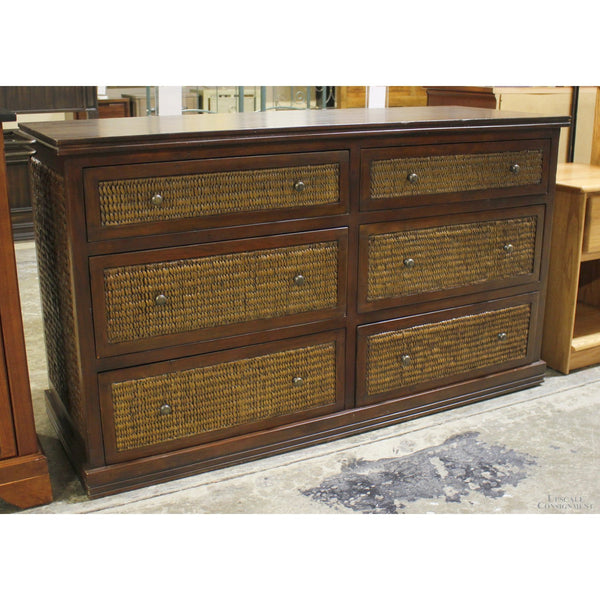 Pier 1 Imports Wood & Rush Double Dresser