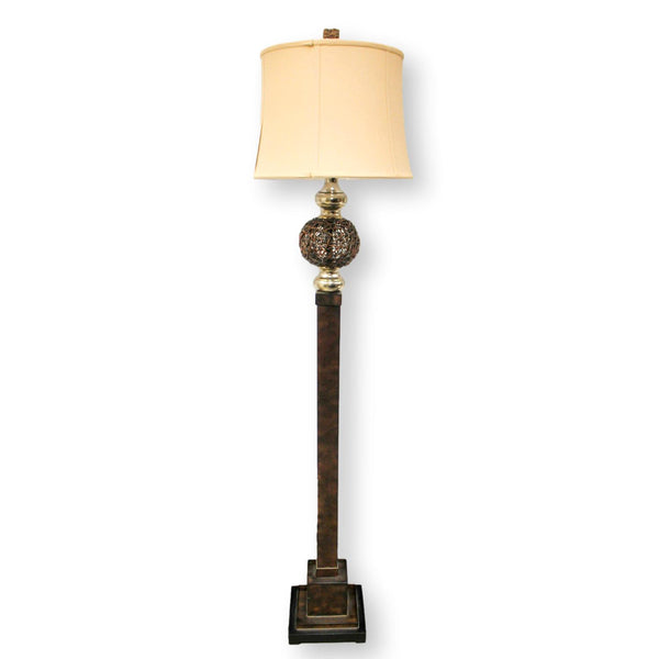 Wicker Finial Floor Lamp