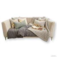 Pottery Barn Full Size 'Avalon' Channel Stitch Upholstered Day Bed