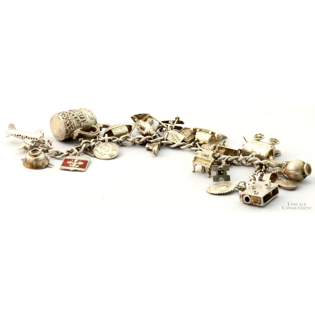 Sterling Silver Charm Bracelet & Mixed Silver-Silver Tone Charms