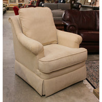 Ethan Allen Skirted Ivory Club Chair
