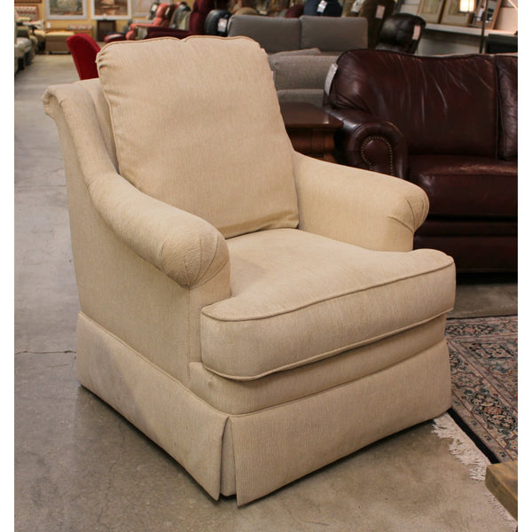 Ethan Allen Skirted Ivory Club Chair