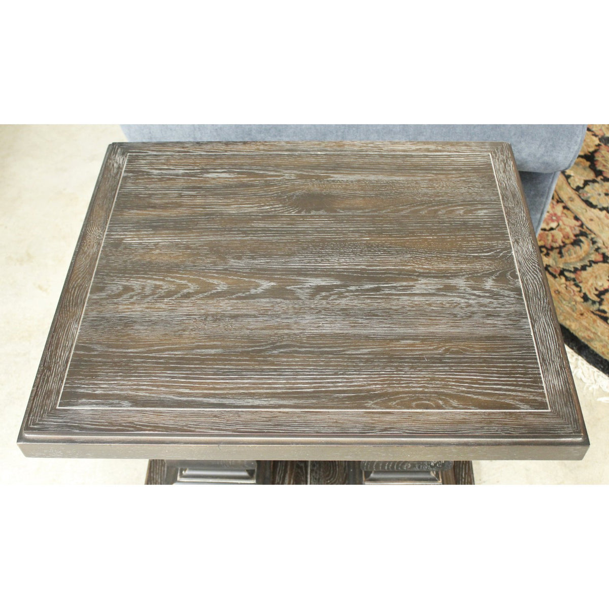 Bassett Black Double Pedestal End Table