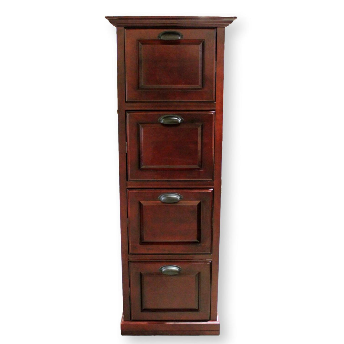 Dark Cherry Finish 4 Drawer File Cabinet
