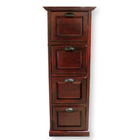 Dark Cherry Finish 4 Drawer File Cabinet