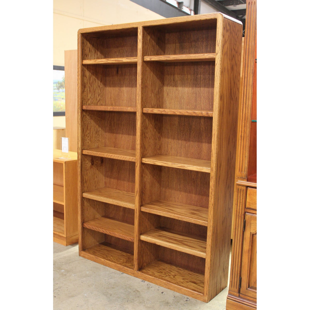 Oak Double Bookcase