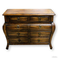 5 Drawer Oak Bombe Chest
