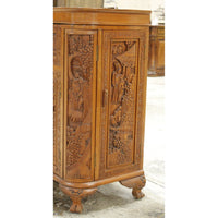 Asian Style Ornately Carved Bar Cabinet w/Elevator Lift