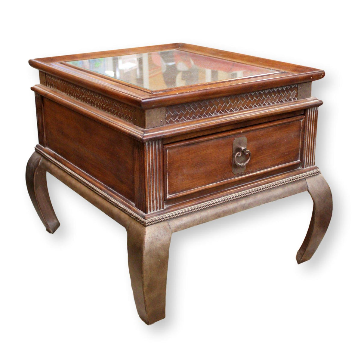 End Table w/Glass Insert