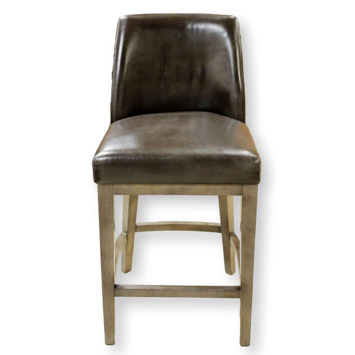 Restoration Hardware Dark Brown Leather Counter Stool