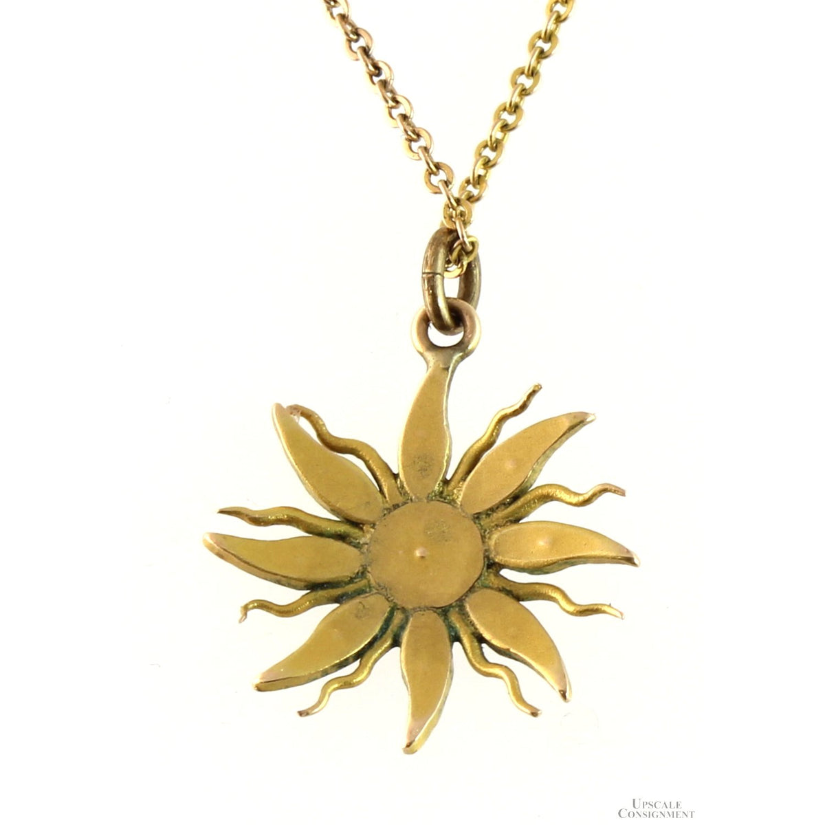 Antique Victorian 14K Gold Natural Seed Pearl Sunburst Pendant Necklace, Two-Tone Rose Gold Star, Circa 1890