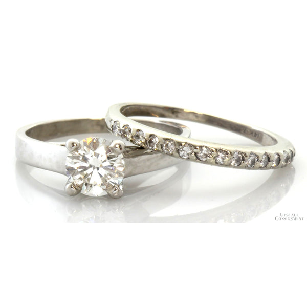 0.85ct GIA Diamond Platinum Engagement Ring | 1.12ctw Set