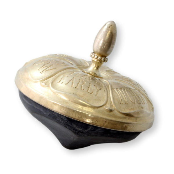 Sterling Silver & Ebony Wood Stock Broker's Decision Maker Dreidel