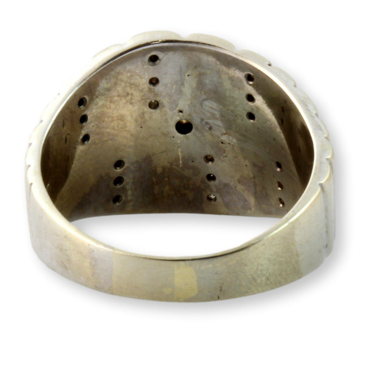 Mid-Century Modernist 14K White Gold 1.09ctw Diamond Unisex Ring