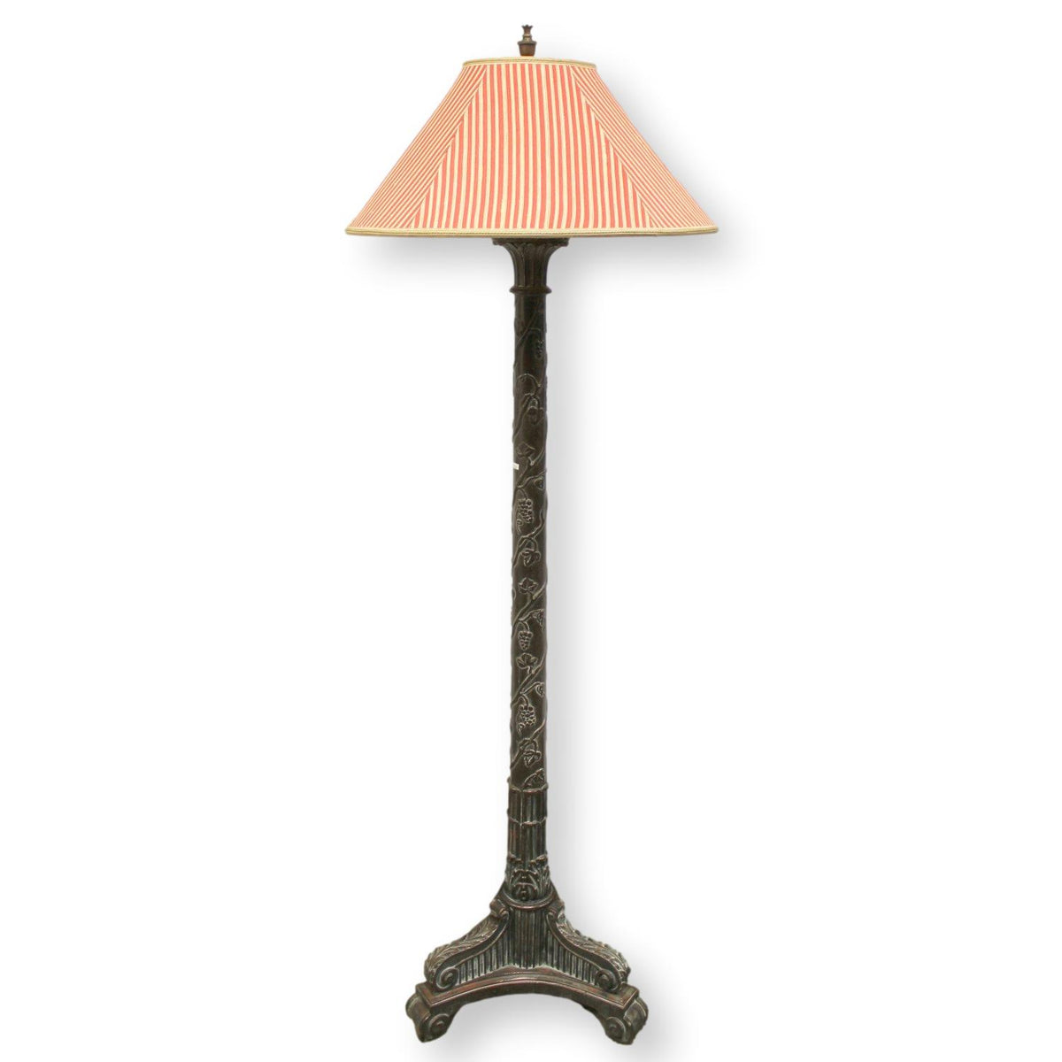 Ornately Carved Metal Floor Lamp