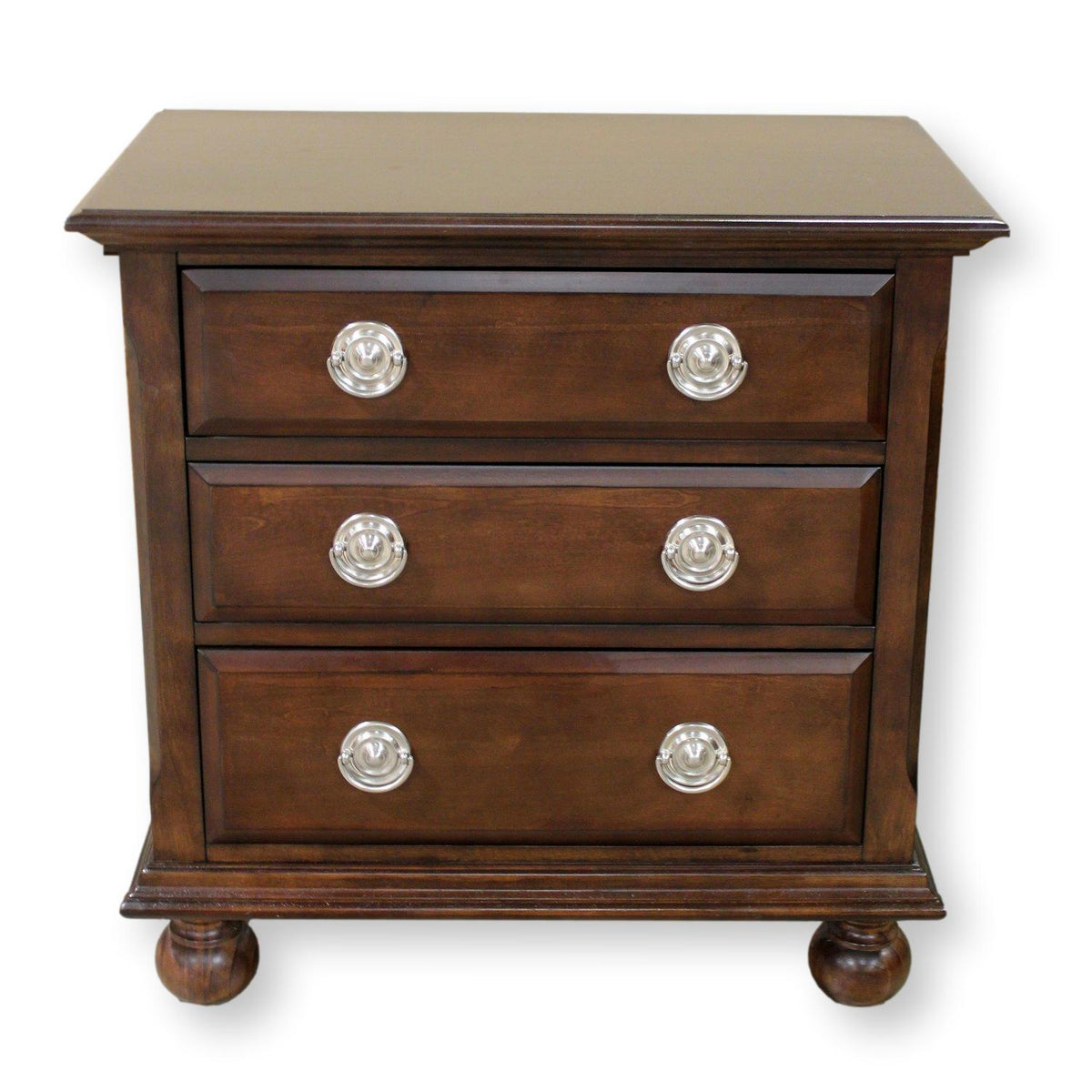 Mahogany 3 Drawer Nightstand