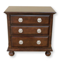 Mahogany 3 Drawer Nightstand