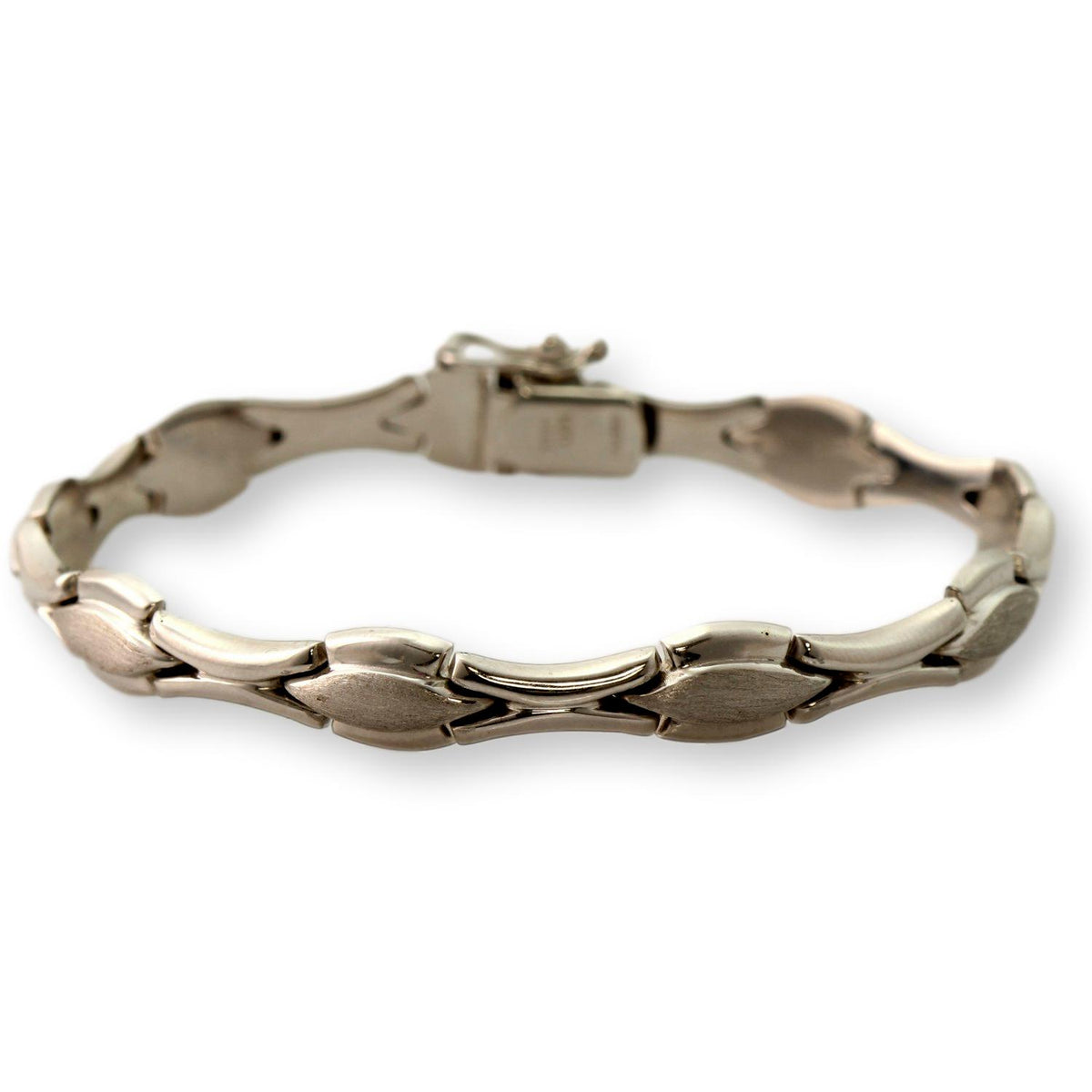Vintage Milros Italy 14K White Gold Link Bracelet - 7.25"(l)