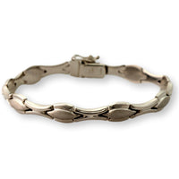 Vintage Milros Italy 14K White Gold Link Bracelet - 7.25"(l)