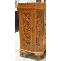 Asian Style Ornately Carved Bar Cabinet w/Elevator Lift