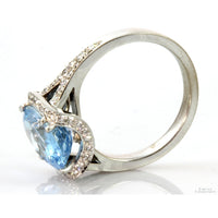 3.51ct Aquamarine & .42ctw Diamond 18K White Gold Ring