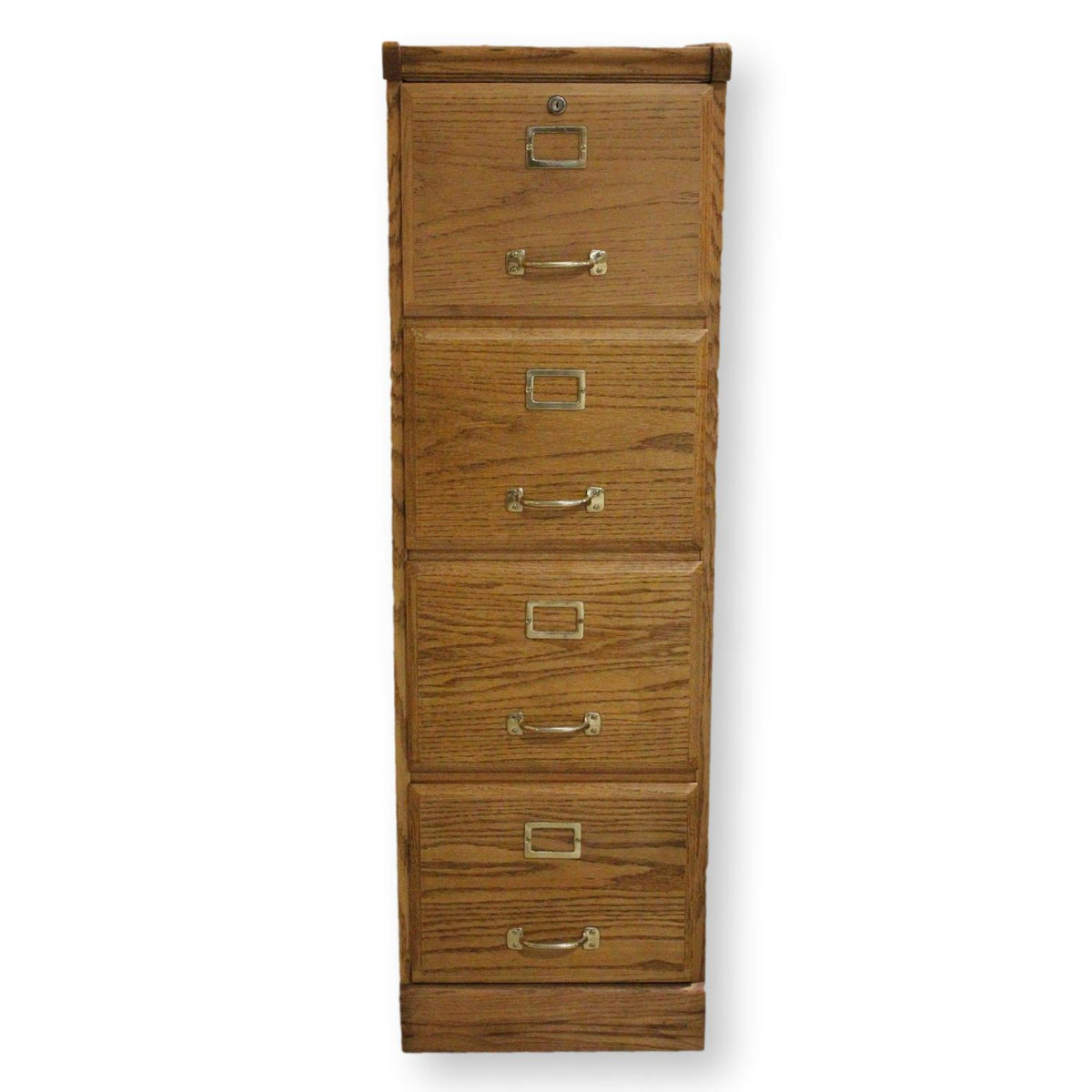 Oak 4 Drawer File Cabinet