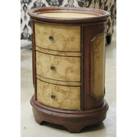 Oval 3 Drawer Handpainted Chest