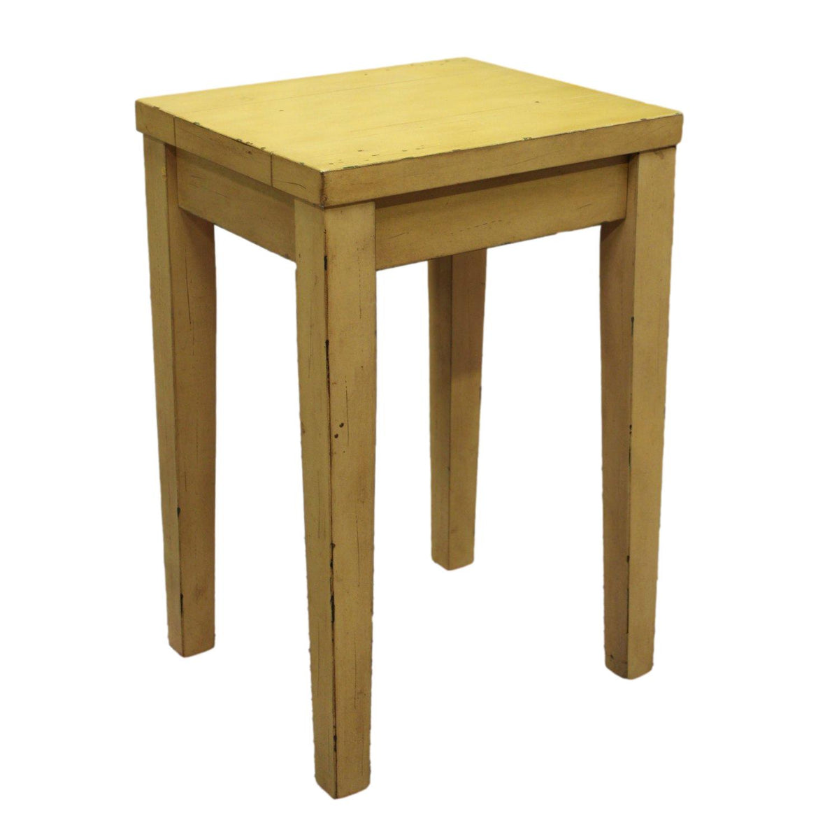 Distressed Yellow Accent Table