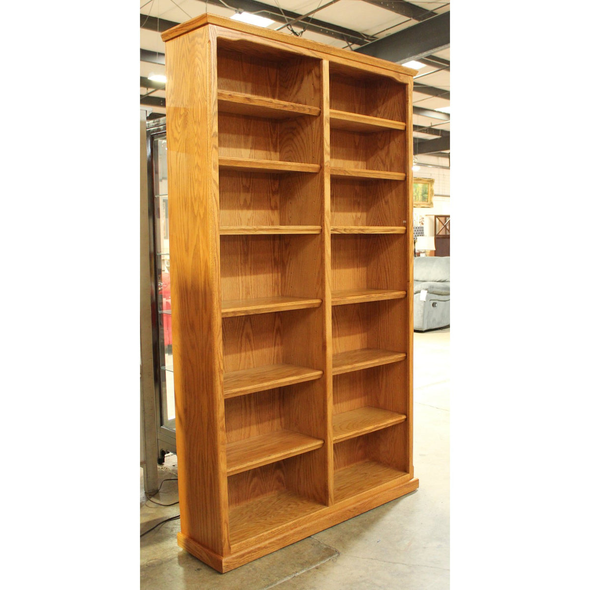 The Oak Barrel Oak 7' Double Bookcase