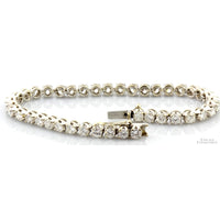 14K White Gold 5.28ctw Diamond Line Tennis Bracelet