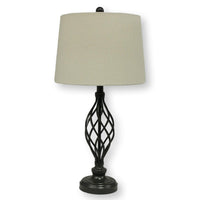 Bronze Tone Open Metalwork Table Lamp