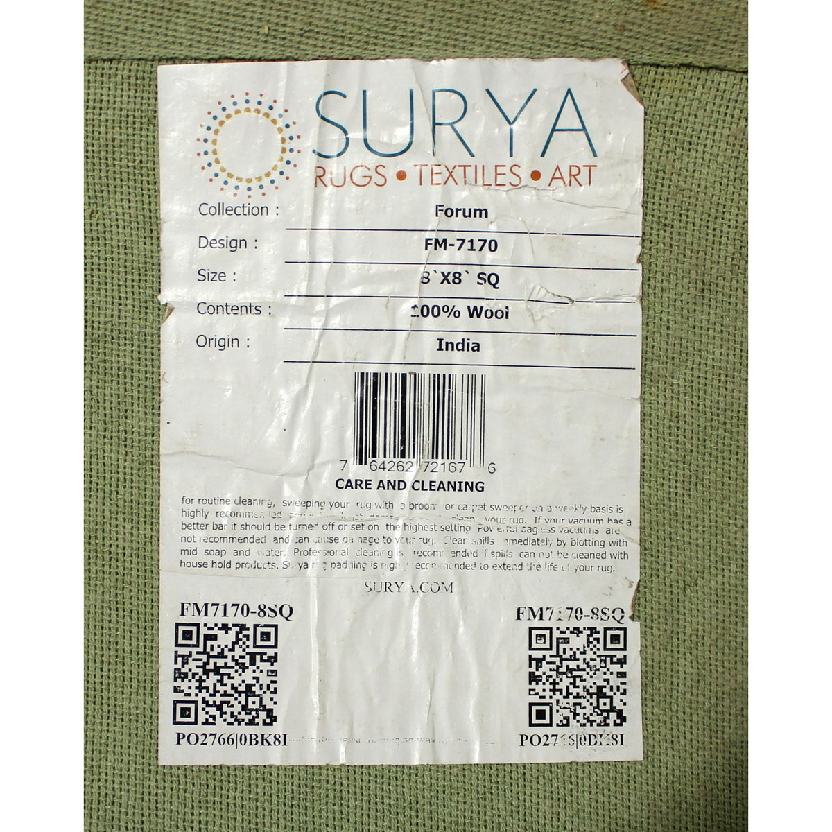 Surya 8' x 8' 'Forum' Collection Wool Area Rug