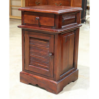 Tropcial Wood Nightstand w/Reeded Door