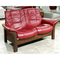 Stressless Red Leather Reclining Loveseat