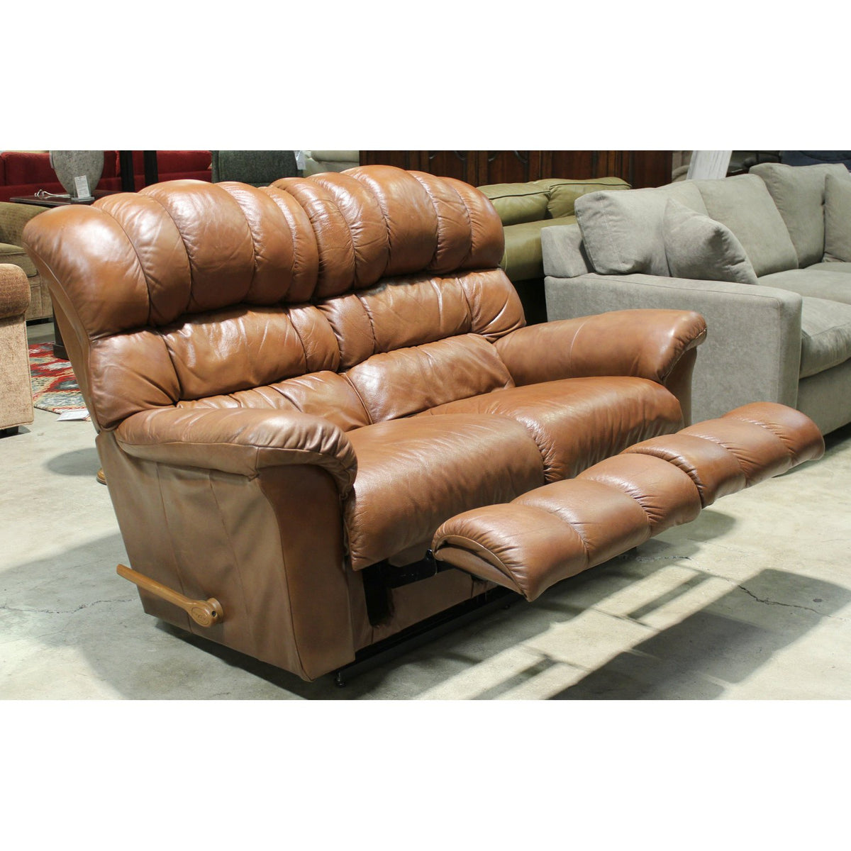 La-Z-Boy Caramel Leather Dual Reclining Loveseat
