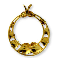 10K Black Hills Gold Pendant - 12K Rose & Green Gold Leaves