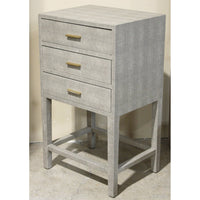 3 Drawer Faux Shagreen Accent Chest