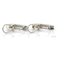 14K White Gold Pale Yellow Diamond J-Hoop Earrings with Omega Backs